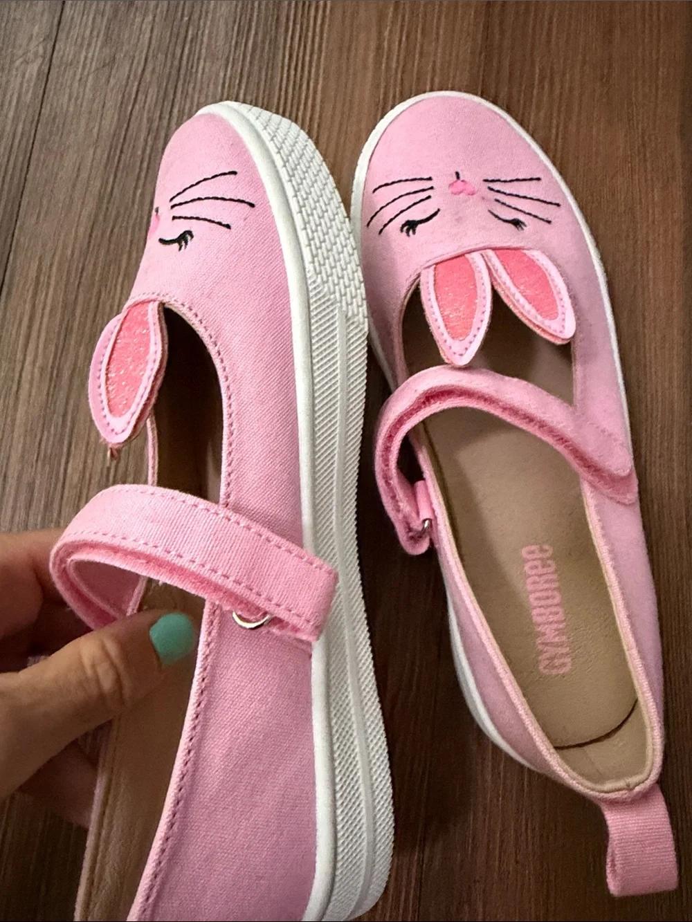GYMBOREE Pink Bunny Mary Jane Sneakers for Kids,Sz.2!NEW @ ADORABLE